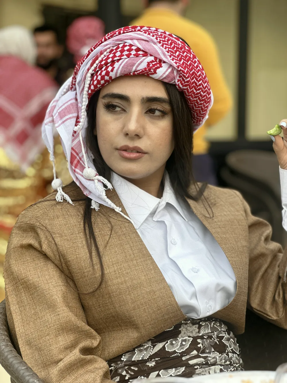 Tanaz Agahi in Kurdish dress, Erbil